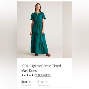 Quince green maxi dress